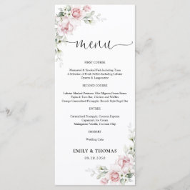 Menú de Boda con Rosas Rosadas