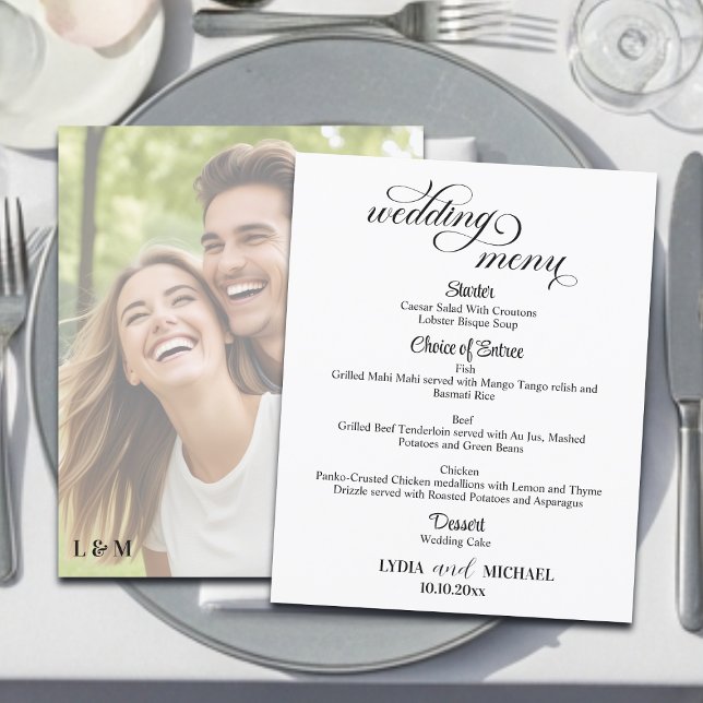 Menú de Boda con Superposición de Foto de Texto Si (Subido por el creador)