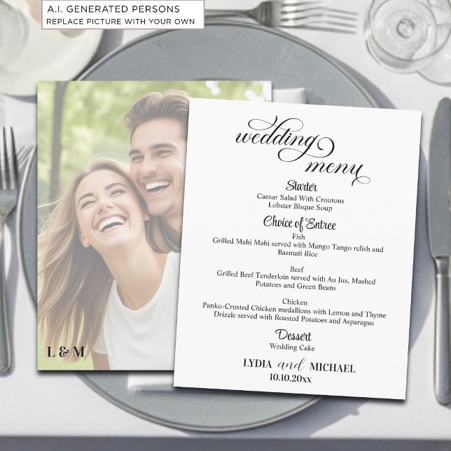 Menú de Boda con Superposición de Foto de Texto Si (Subido por el creador)