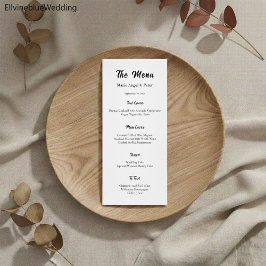 Menú de Boda con Tipografía Minimalista y Elegante
