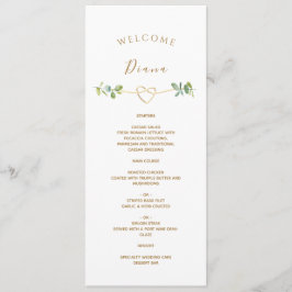 Menú de Boda con Vegetación y Nombre del Invitado