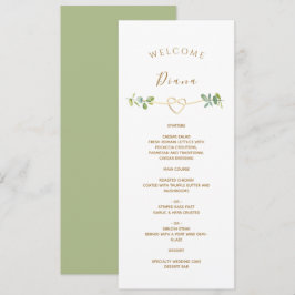 Menú de Boda con Vegetación y Nombre del Invitado