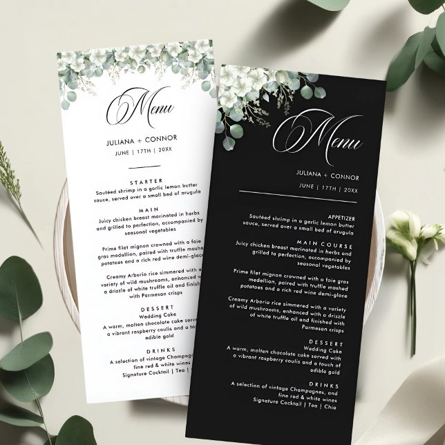 Menú de Boda con Verde Esmeralda Moderno (Subido por el creador)