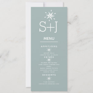 Menú de Boda Copos de Nieve Blancos Sencillos