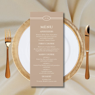 Menú de Boda Cristiano Crema Monograma Taupe