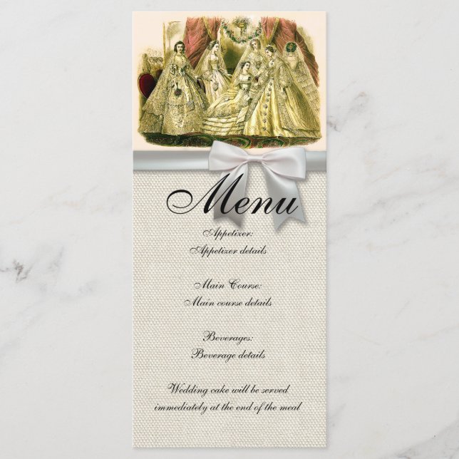 Menú de Boda Damas de Honor Antiguas (Anverso)