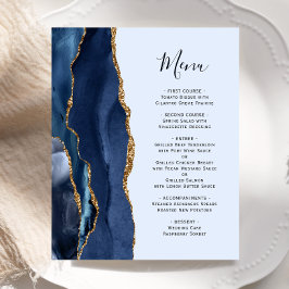 Menú de Boda de Agata Dorada Azul Claro de la Mari