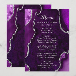 Menú de Boda de Ágata Púrpura y Plateado