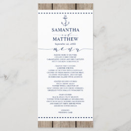 Menú de Boda de Ancla Náutica Marina Rústica de Ma