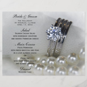 Menú de Boda de Anillos de Diamante y Perlas