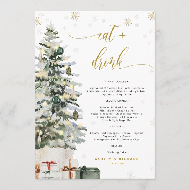Menú de Boda de Árbol de Navidad (Anverso)