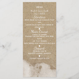 Menú de Boda de Arena de Playa y Agua de Mar