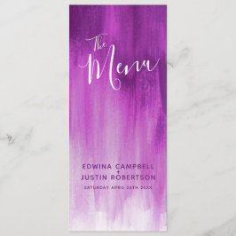 Menú de boda de arte graduado moderno morado
