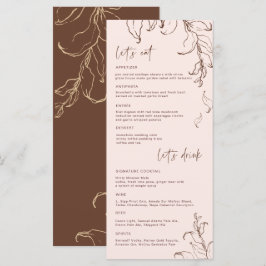 Menú de Boda de Botánicos Minimalistas Boho Terrac
