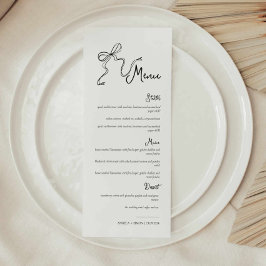 Menú de Boda de Bow dibujado a mano caprichosa