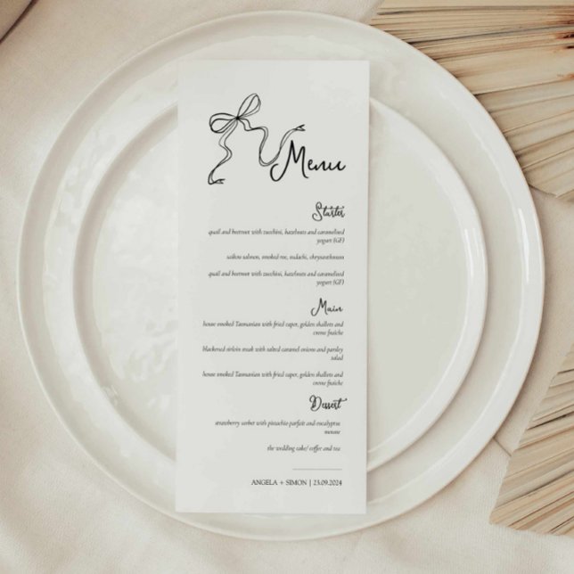 Menú de Boda de Bow dibujado a mano caprichosa (Subido por el creador)