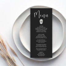 Menú de Boda de Calavera Gótica