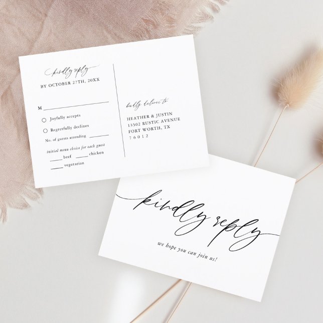 Menú de Boda de caligrafía Elección de tarjeta pos (Subido por el creador)