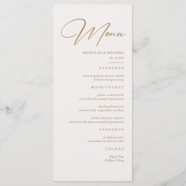 Menú de boda de champán neutro boho