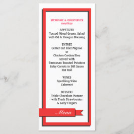Menú de Boda de cinta roja / programa