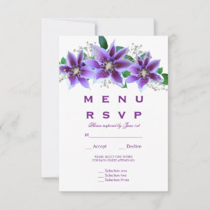 Menú de boda de Clematis Chic con RSVP