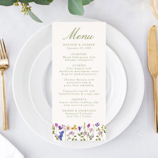 Menú de Boda de Crema con Pradera de Flores Silves (Subido por el creador)