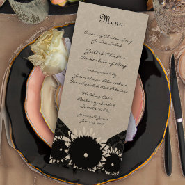 Menú de Boda de Damasco de Girasol Negro