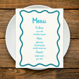 Menú de Boda de diversiones de borde de onda sinus