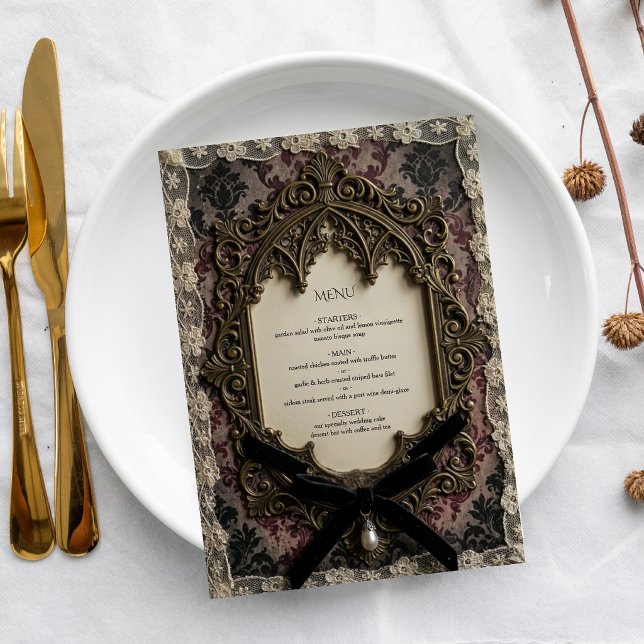 Menú de Boda de Encaje Victoriano Rococó de Lujo (Subido por el creador)