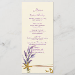 Menú de boda de estrella de mar bastante simple