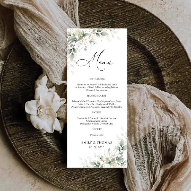 Menú de Boda de Eucalipto Elegante (Subido por el creador)