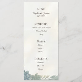 Menú de Boda de Eucalipto Gris Azul
