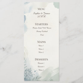 Menú de Boda de Eucalipto Gris Azul