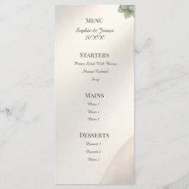 Menú de Boda de Eucalipto Gris Azul