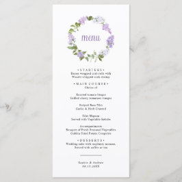 Menú de Boda de Flores de Lila Rústica