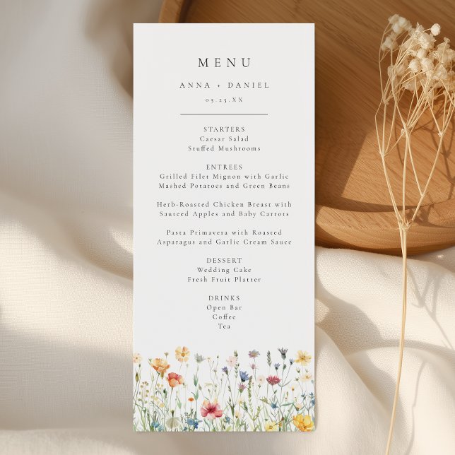 Menú de Boda de Flores Silvestres de Primavera Cap (Subido por el creador)