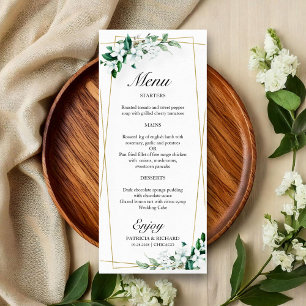 Menú de Boda de Floristería Geométrica