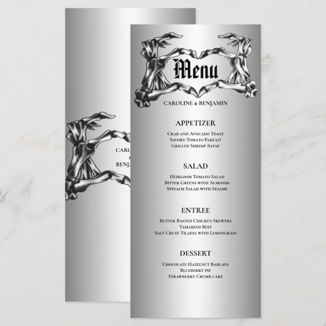 Menú de boda de Halloween elegante (Anverso / Reverso)