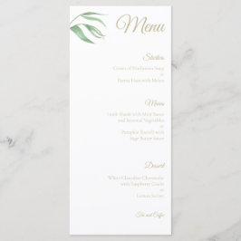 Menú de Boda de Hoja de Planta Tropical