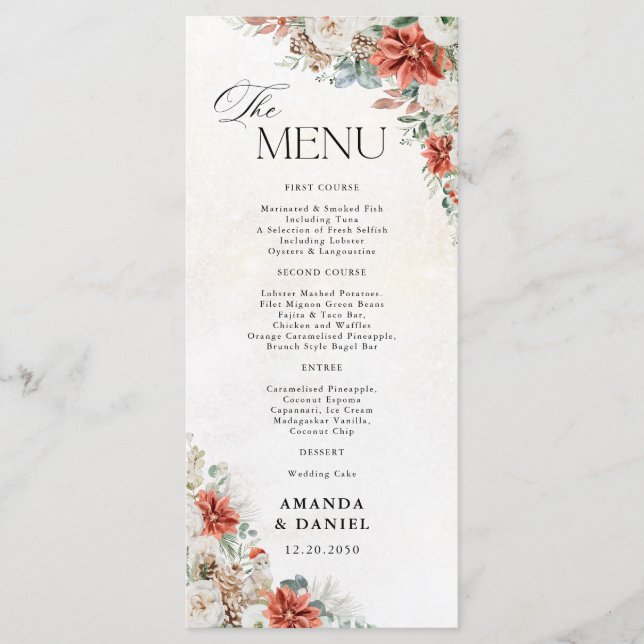 Menú de Boda de Invierno (Anverso)