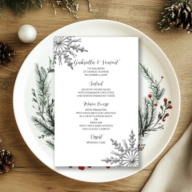 Menú de Boda de Invierno con Tono de Nieve Platead (Subido por el creador)