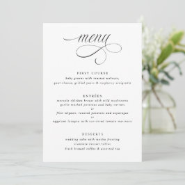 Menú de Boda de Lujo con Caligrafía Elegante