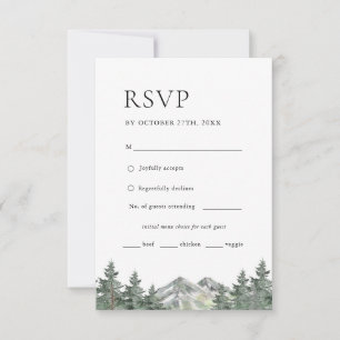 Menú de Boda de montaña de pino RSVP