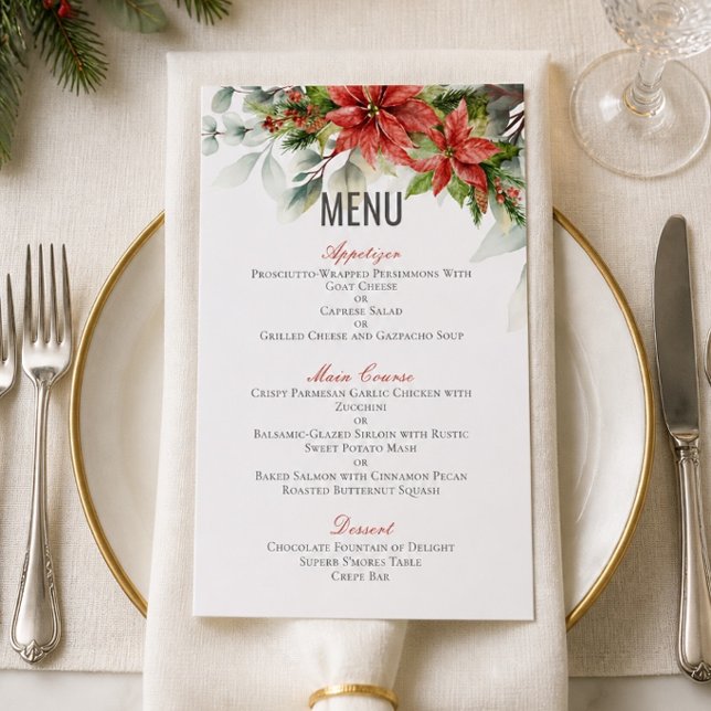 Menú de boda de Nochebuena de 4,5" x 6,25" (Subido por el creador)