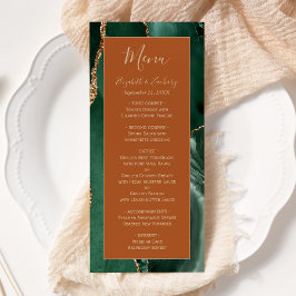 Menú de Boda de Oro Herrumbre Verde Esmeralda