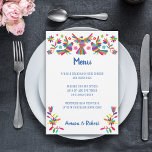 MENÚ DE BODA DE OTOMI MEXICANO COLROBOSO<br><div class="desc">Hermosos patrones de otomía mexicana,  hermosas flores y pájaros,  coloridos</div>