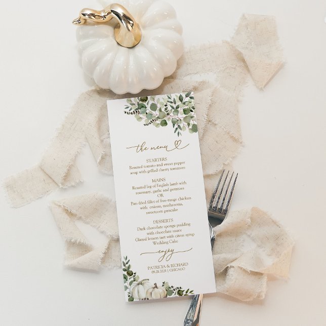 Menú de Boda de Otoño con Verdor y Calabaza Blanca (Subido por el creador)