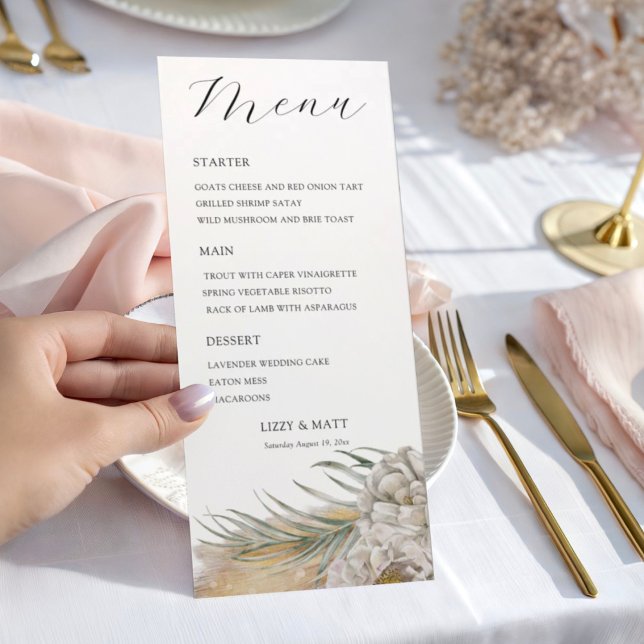 Menú de Boda de Pampas Boho (Subido por el creador)