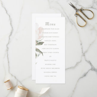 Menú de Boda de Peonía Suave Romántica
