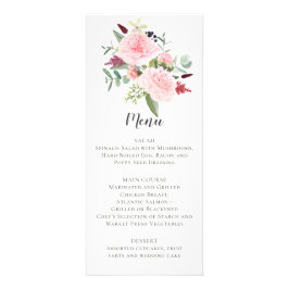 Menú de Boda de Peonías Eucalipto Verde Rosa Atrás
